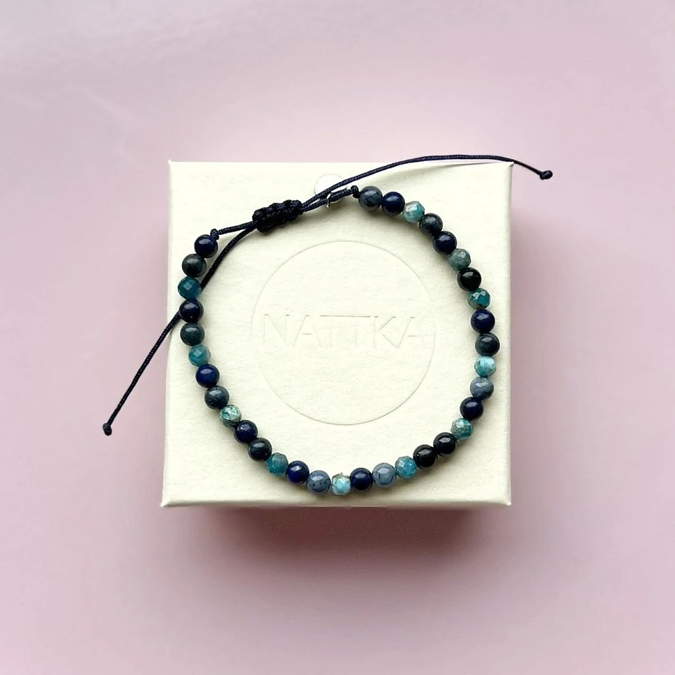 Minerální náramek modrý 