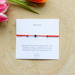 Hematit - mini srdíčko červená