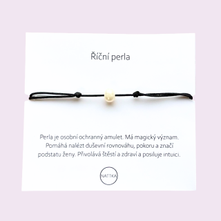 Říční perla černý náramek