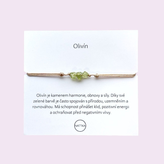 Olivín - minerální náramek 