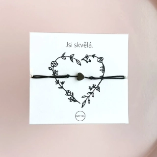 Jsi skvělá - náramek srdíčko 