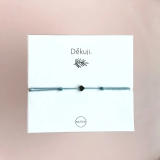 Děkuji - modré srdíčko náramek 