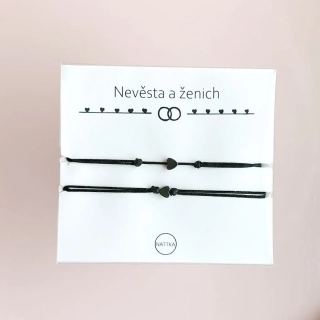 Nevěsta a ženich - mini srdíčka 