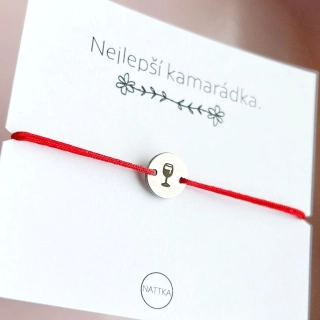 Náramek sklenice s vínem 