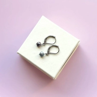 Náušnice říční perla modrá mini