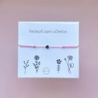 Nejlepší paní učitelce - růžový náramek
