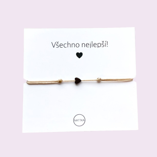 Všechno nejlepší - béžové mini srdíčko
