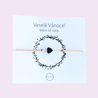 Veselé vánoce béžové srdce 