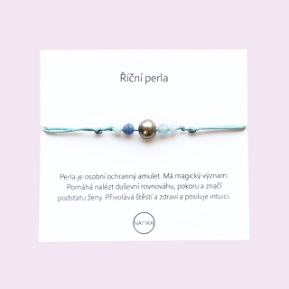 Náramek modrá perla větší 