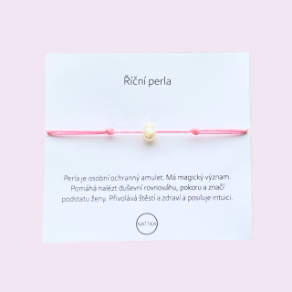 Růžová říční perla náramek