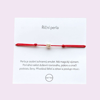 Náramek říční perla červená