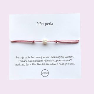 Náramek příční perla pudrová 