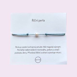 Náramek říční perla modrá 