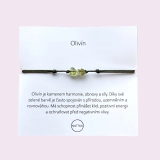 Olivín náramek 