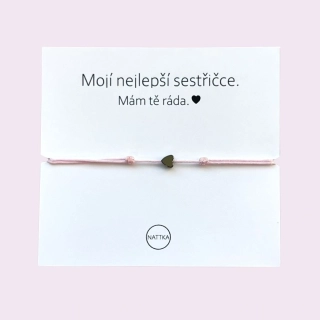 Nejlepší sestřičce růžové srdíčko