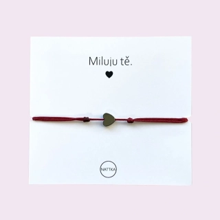 Miluju tě náramek vínový 