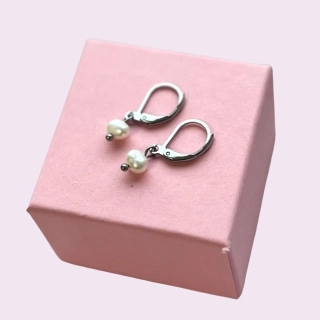 Náušnice mini říční perla stříbrná 