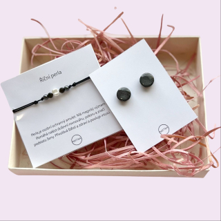 Dárkový set černá říční perla 